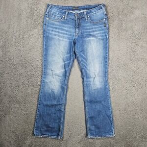 Silver Jeans Co Suki Slim Boot Medium Wash Blue Denim Jeans Womens 32x31
